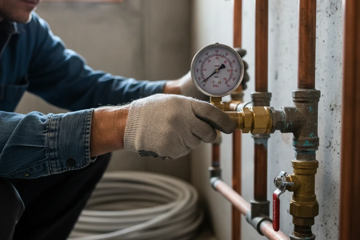Pressure testing a repaired line during Water Line Repair in Nobleton